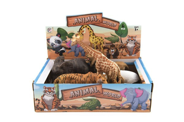 Zvířátko safari ZOO plast 11-17cm 6ks v boxu
