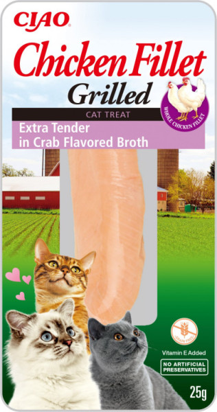 Inaba kuřecí filet pro kočky - krab, extra jemný 25g