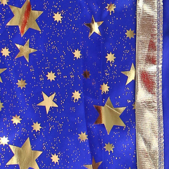 Dětský kouzelnický modrý plášť s hvězdami čarodějnice