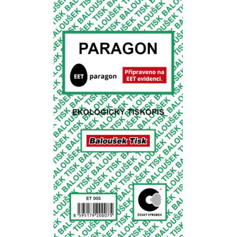 Paragon - EET - nepropisující tiskopis