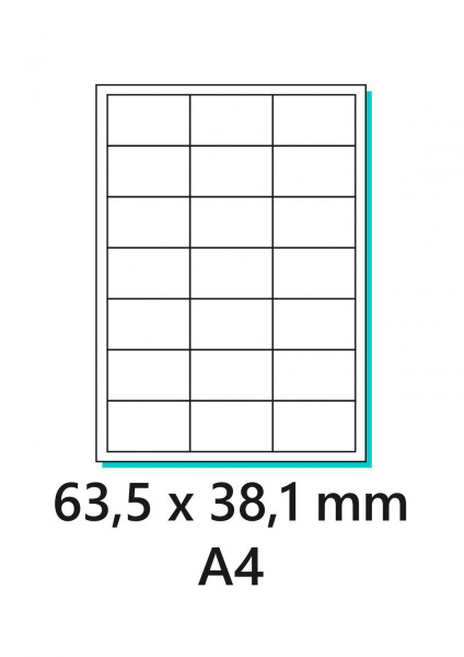 Etiketa 63,5x38,1mm/100ks, A4 bílá, Labels