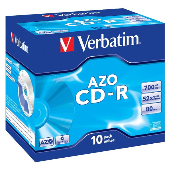 Verbatim CD-R, 43327, DataLife PLUS, 10-pack, 700MB, Super Azo, 52x, 80min., 12cm, Crystal, bez