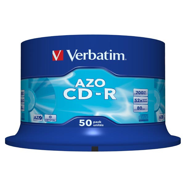 Verbatim CD-R, 43343, DataLife PLUS, 50-pack, 700MB, Super Azo, 52x, 80min., 12cm, Crystal, bez