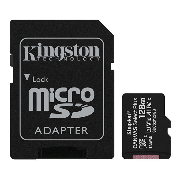 Kingston paměťová karta Canvas Select Plus, 128GB, micro SDXC, SDCS2/128GB, UHS-I U1 (Class 10),