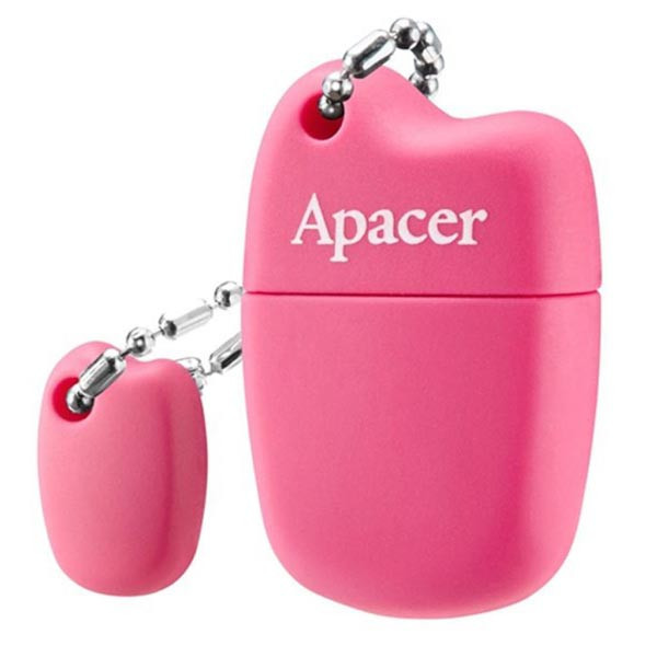 Apacer USB flash disk, USB 2.0, 16GB, AH118, růžový, AP16GAH118P-1, USB A, s krytkou