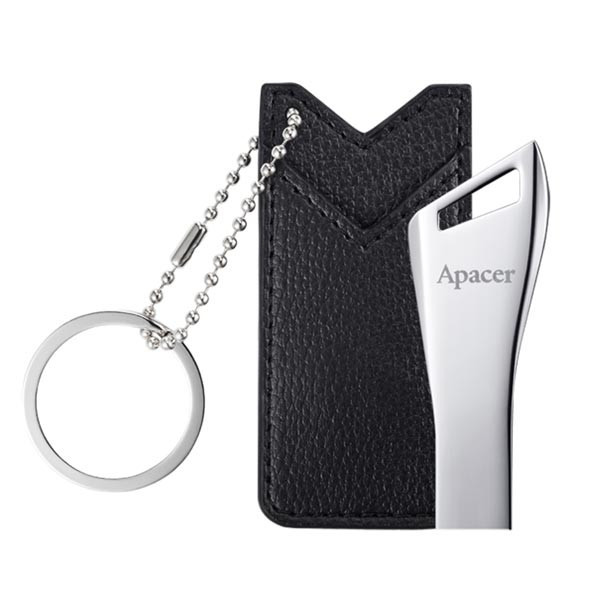 Apacer USB flash disk, 2.0, 32GB, AH13B, stříbrná, AP32GAH13BS-1, s poutkem a kapsičkou na zavěš