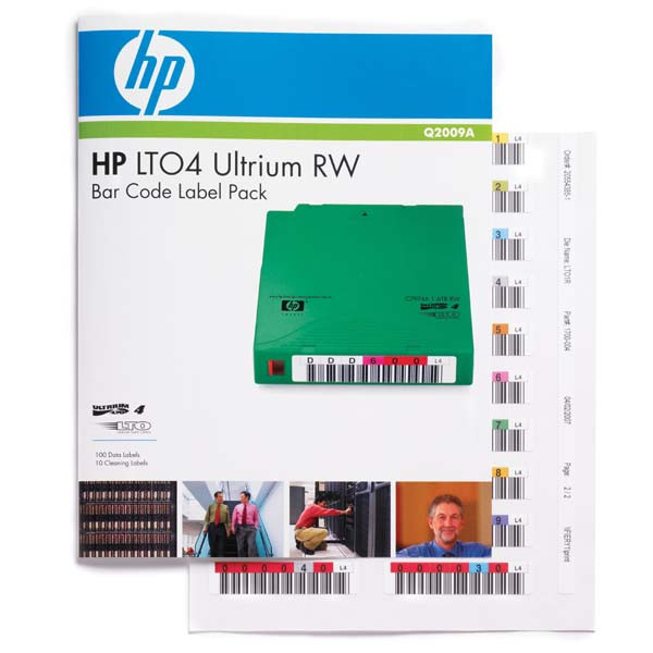 HP Ultrium LTO 4 RW Štítky s čárovým kódem, GB GB, Q2009A, sada štítků s čárovými kódy