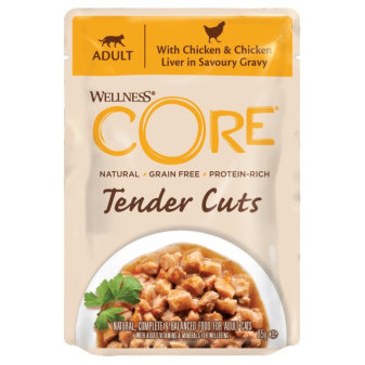 Kapsička Wellness Core Cat Tender kuře a játra v omáčce 85g