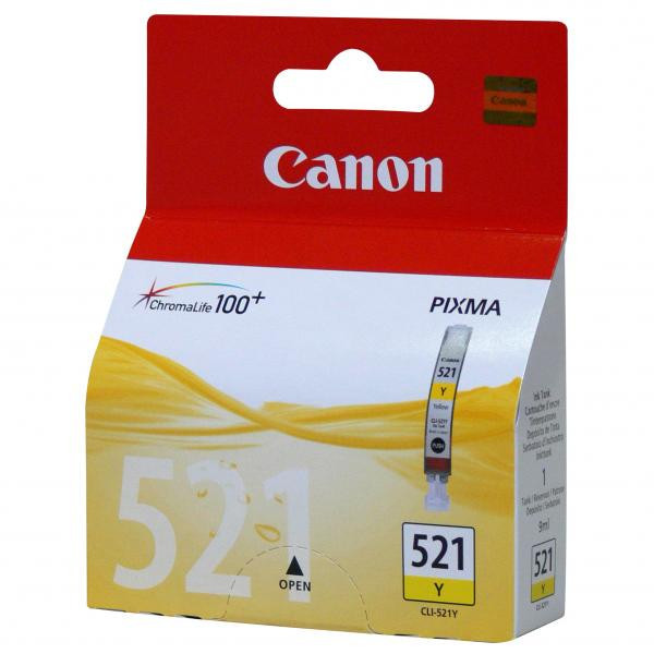 Canon originální ink CLI521Y, yellow, 505str., 9ml, 2936B001, Canon iP3600, iP4600, MP620, MP630