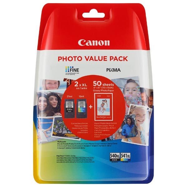 Canon originální value pack PG-540XL+CL-541XL + fotopapír PG-540XL+CL-541XL, black/color, 5222B0