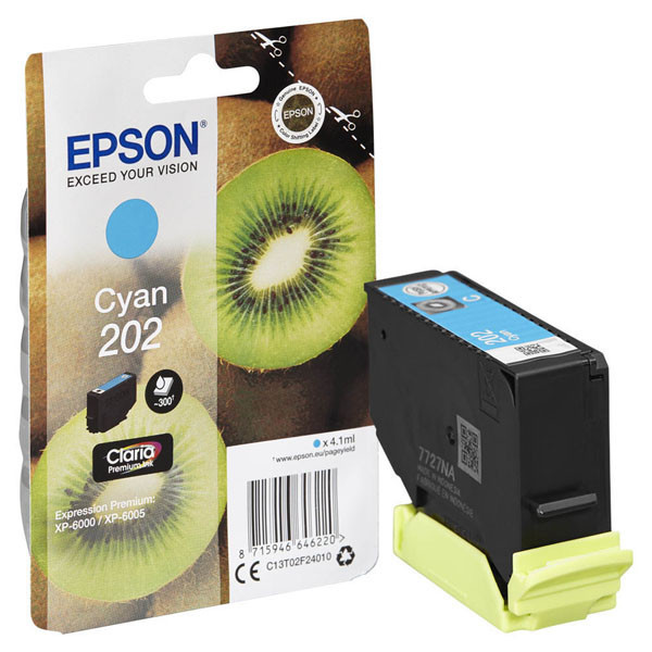 Epson originální ink C13T02F24010, 202, cyan, 1x4.1ml, Epson XP-6000, XP-6005