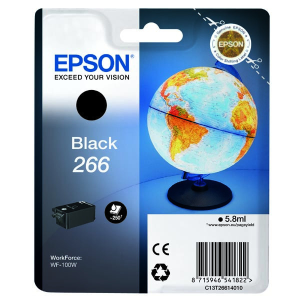 Epson originální ink C13T26614010, 266, black, 5,8ml, Epson WF-100W