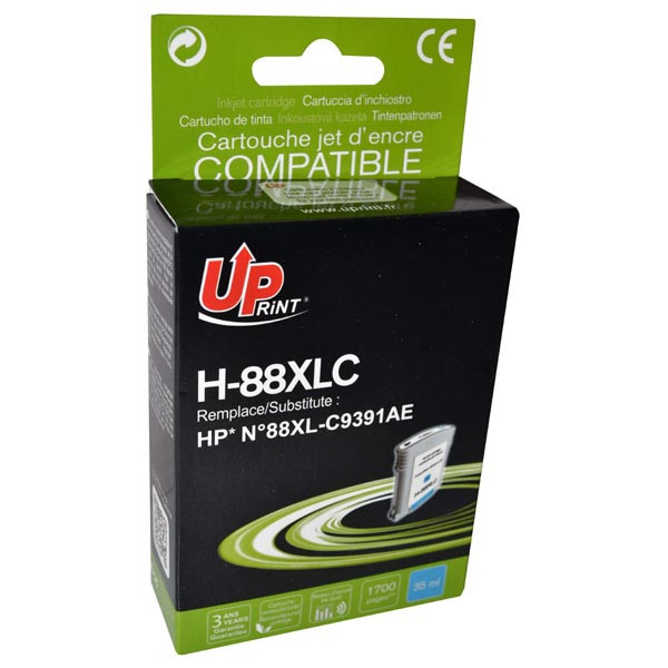 UPrint kompatibilní ink s C9391AE, HP 88XL, cyan, 35ml, H-88C, pro HP OfficeJet Pro K5400, L7580
