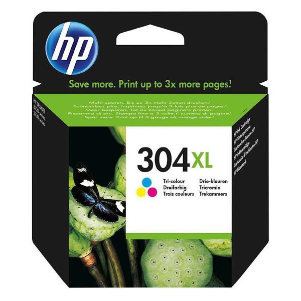 HP originální ink N9K07AE, HP 304XL, Tri-color, 300str., 7ml, HP DeskJet 2620,2630,2632,2633,372