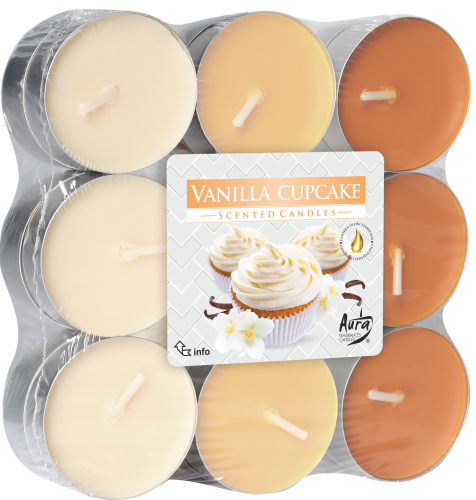 Vonná čajová svíčka vanilla cupcake 18 ks - P15-18-202