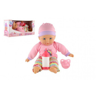 Lalka Baby 30cm miękkie body z butelką, smoczek w pudełku 31x15,5x10cm