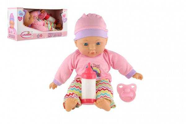 Lalka Baby 30cm miękkie body z butelką, smoczek w pudełku 31x15,5x10cm