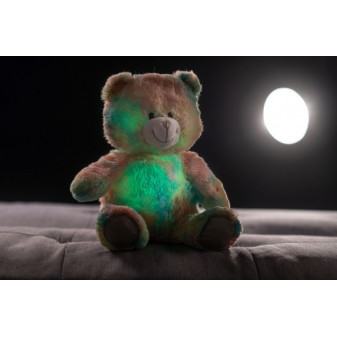Rojko medveď dúhový plyš 40cm na batérie so svetlom so zvukom v sáčku
