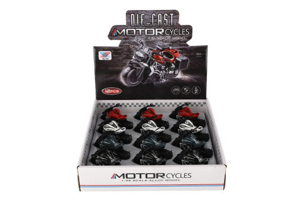 Motorka kov/plast 10cm na zpětné natažení 4 barvy