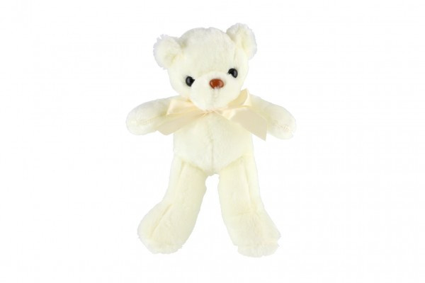 Medvěd/Medvídek s mašlí plyš 30cm bílý