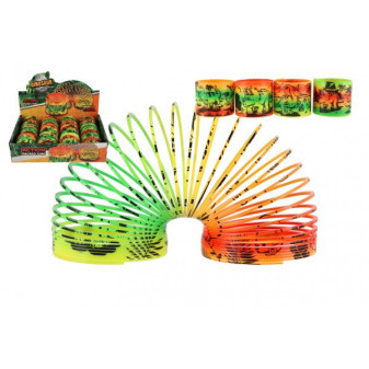 Spirála/pružina dinosaurus plast průměr 7,5cm v sáčku