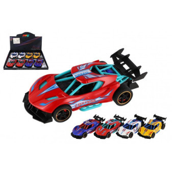 Auto sportovní plast/kov 14cm na zpětné natažení 4 barvy