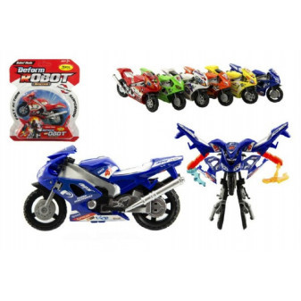 Transformer motorka/robot plast 11cm asst mix barev na kartě