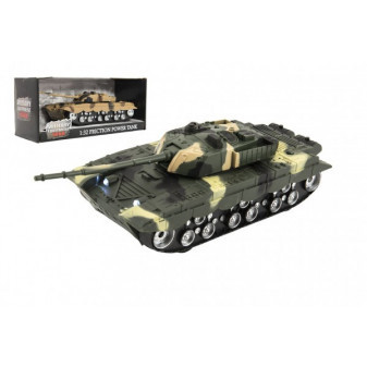 Tank plast 27cm na setrvačník na baterie se světlem se zvukem 2 barvy v krabici 29x13x12cm