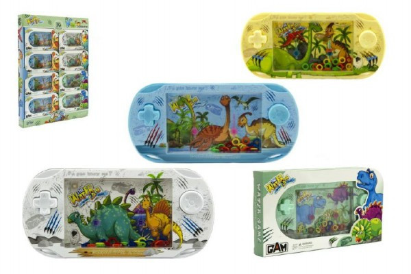 Gra wodna puzzle dinozaur plastik 18cm 4 kolory w pudełku 16 szt. w pudełku