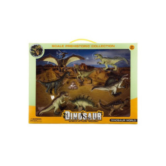 Dinosaurus plast 8ks v krabici 46x34x7cm