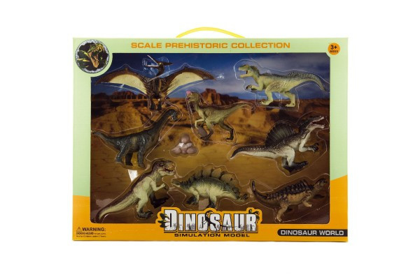 Dinozaur plastikowy 8 sztuk w pudełku 46x34x7cm