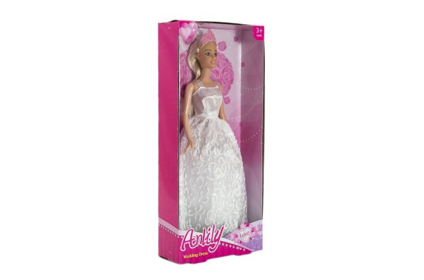 Lalka panna młoda Anlily w sukience plastik 28cm 3 kolory w pudełku 14x32x5cm