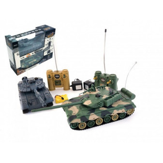 Czołg RC 2szt 33cm + akumulator bojowy czołg z dźwiękiem i światłem w pudełku 42x32x14cm
