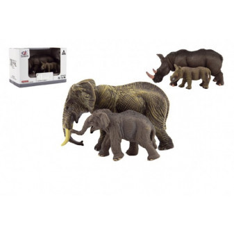 Zvířátka safari ZOO 14cm sada plast 2ks 2 druhy v krabičce 16x11x9,5cm