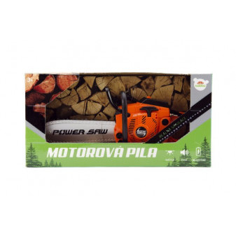 Motorová pila plast 40cm na baterie se zvukem v krabici 42x21,5x11cm