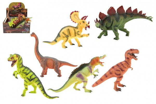 Dinosaurus 25-32cm plast 6 druhov 6 ks v boxe