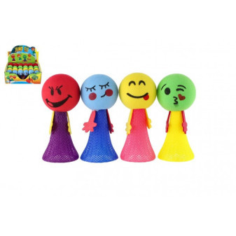 Hip Hop míček vyskakující pěna/plast 9cm 4 barvy 24ks v boxu