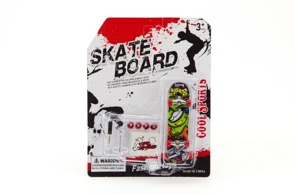 Skateboard prstový skrutkovací plast 10cm s doplnkami mix druhov na karte
