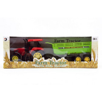 Traktor s vlekom plast 35cm na zotrvačník v krabici