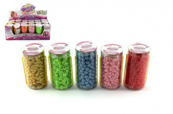 Korálky plast v tubě 9cm asst