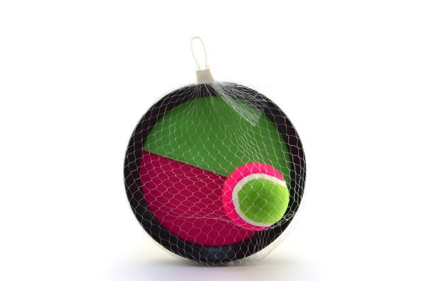 Lambáda/Catch ball hra s míčkem na suchý zip 19cm v síťce