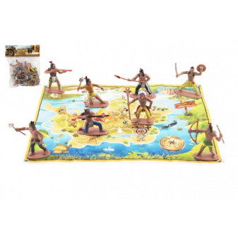 Figurki Indian z mapą plastikową 6 cm w woreczku