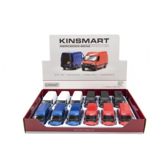 Auto/dodávka Kinsmart Mercedes-Benz Sprinter 1:48 kov/plast 13cm na zpětné nat. 3 barvy
