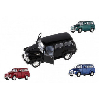 Auto Kinsmart Chevrolet 1950 Suburban Carryall kov/plast 13cm 4 barvy na zpětné natažení 12ks v