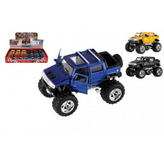 Auto Kinsmart 2005 Hummer H2 SUT Off Road kov/plast 13cm 4 barvy na zpětné natažení 12ks v boxu