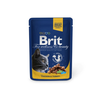 Kapsička Brit Cat Premium Pouches kura + morka 100g