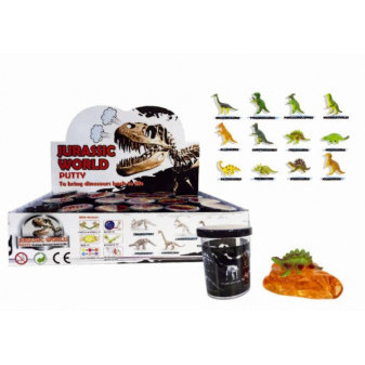 Sliz - hmota 80g Dinosaurus 6cm mix druhů 24ks v boxu