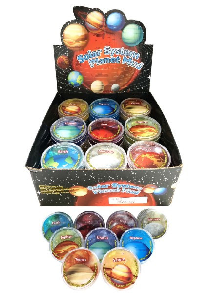 Slime - planeta układu słonecznego 7cm mix kolorów 27 szt w pudełku