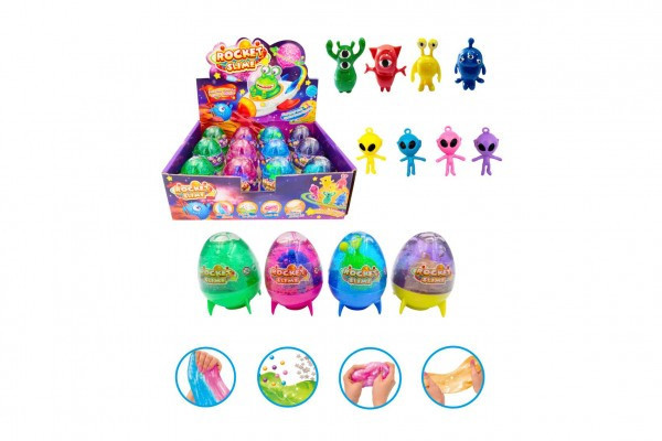 Sliz - hmota 100g ufo s mimozemšťanem 7cm 4 barvy