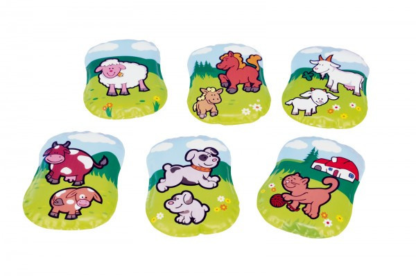 Polštářek Moje první zvířátka pískací 12x9x2cm 6 druhů v sáčku 0+ MPZ